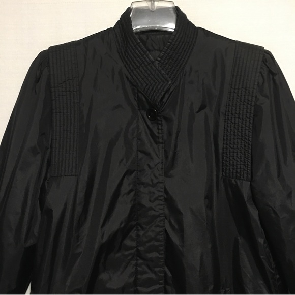 kmart apparel Jackets & Coats Vtg Black Trench Rain Coat Quilted